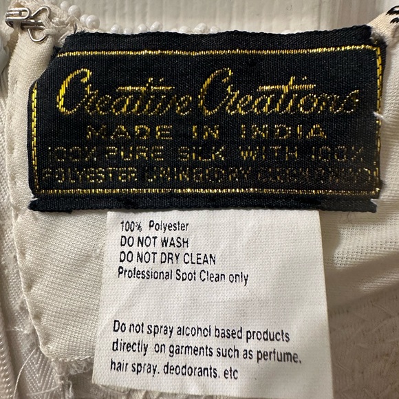 Vintage Creative Creations silk beaded black & white rose sequin dress - Picture 10 of 12